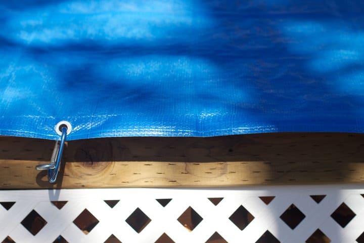 Tarp on roof